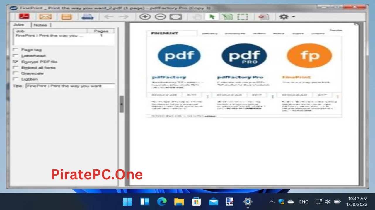 pdfFactory Pro Full Version For PC