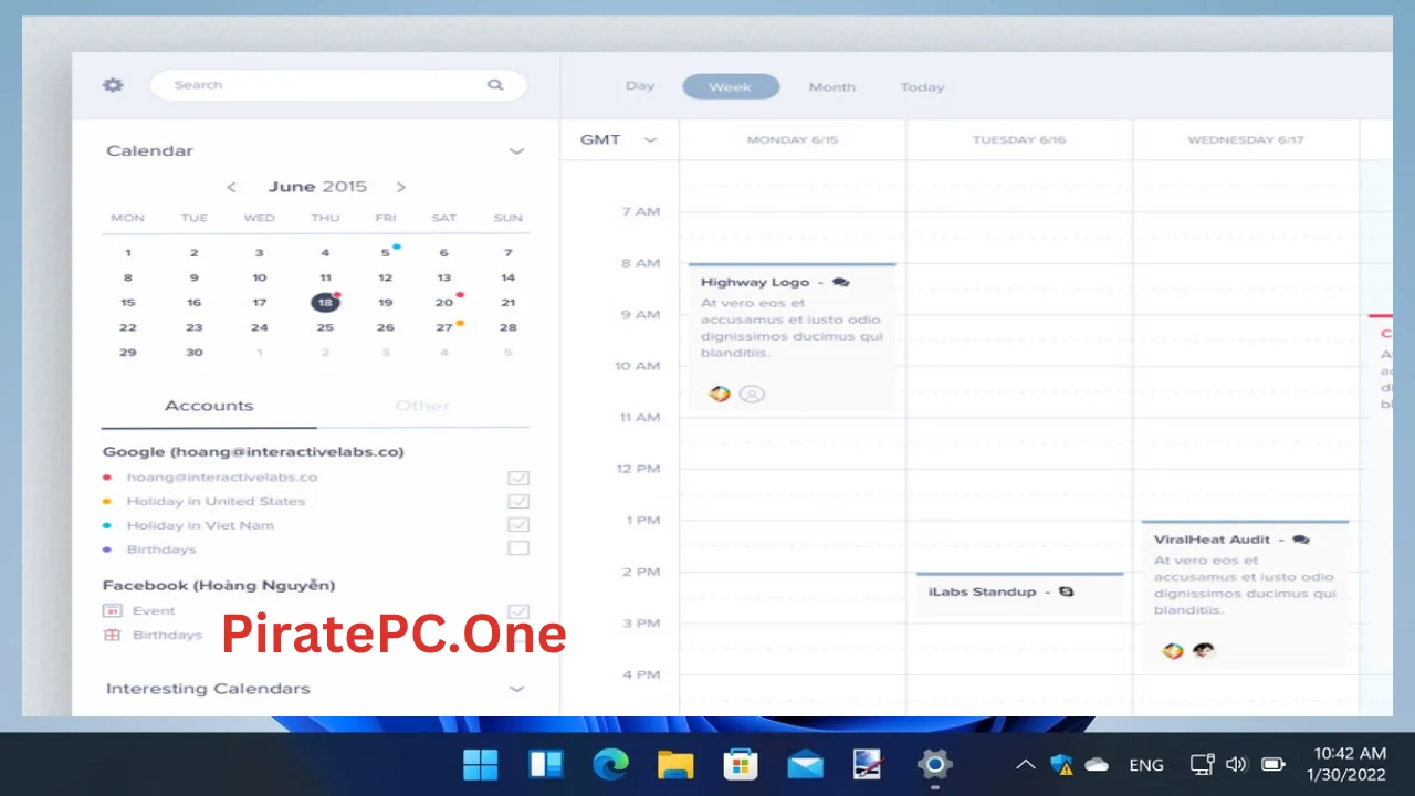 Desktop Calendar For PC Portable And Multilingual