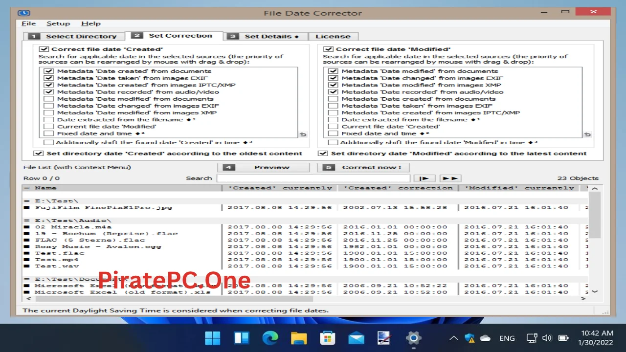 Infonautics File Date Corrector For PC Portable And Multilingual