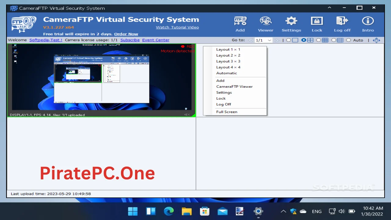 CameraFTP Virtual Security System For PC Portable And Multilingual