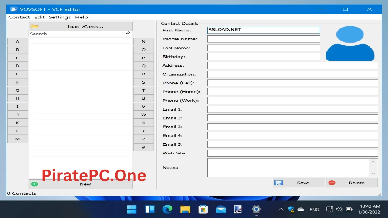 VovSoft VCF Editor Full Version For PC
